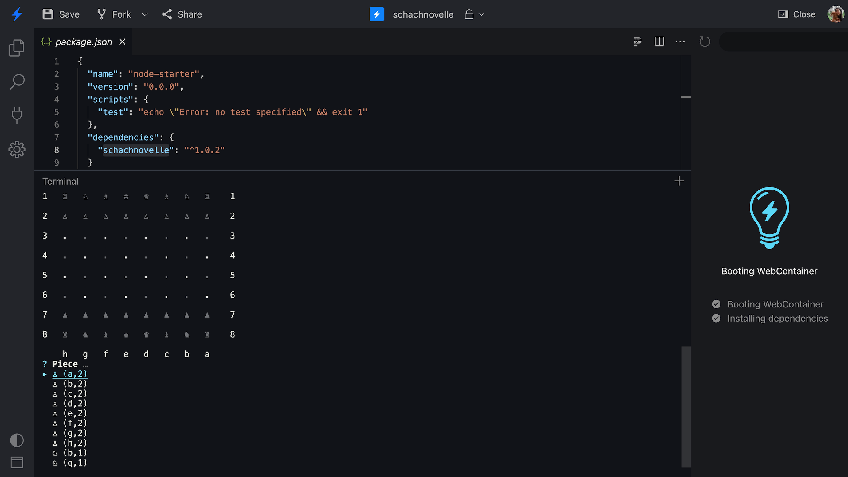 Command line chess game